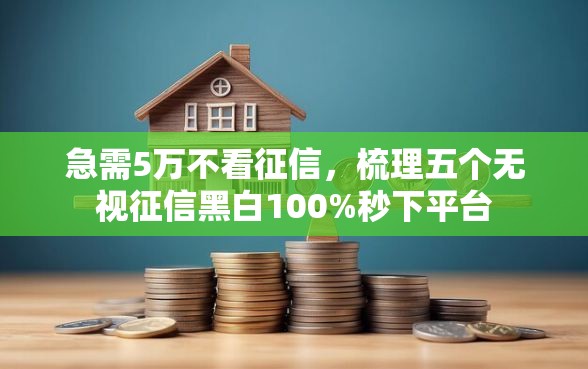 急需5万不看征信，梳理五个无视征信黑白100%秒下平台