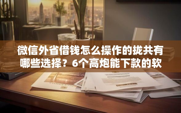 微信外省借钱怎么操作的拢共有哪些选择？6个高炮能下款的软件详解