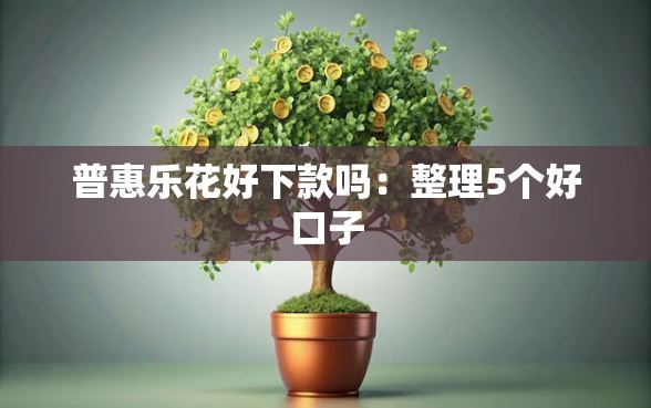普惠乐花好下款吗：整理5个好口子