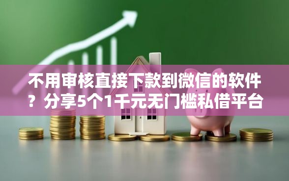 不用审核直接下款到微信的软件？分享5个1千元无门槛私借平台