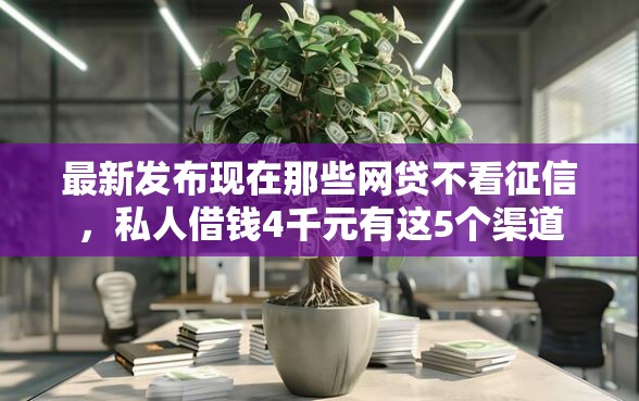 最新发布现在那些网贷不看征信，私人借钱4千元有这5个渠道