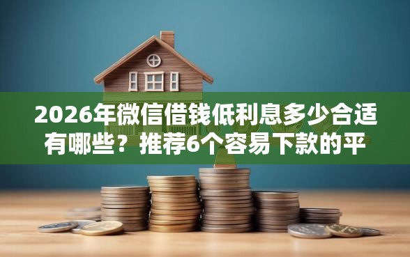2026年微信借钱低利息多少合适有哪些？推荐6个容易下款的平台