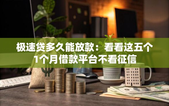 极速贷多久能放款：看看这五个1个月借款平台不看征信