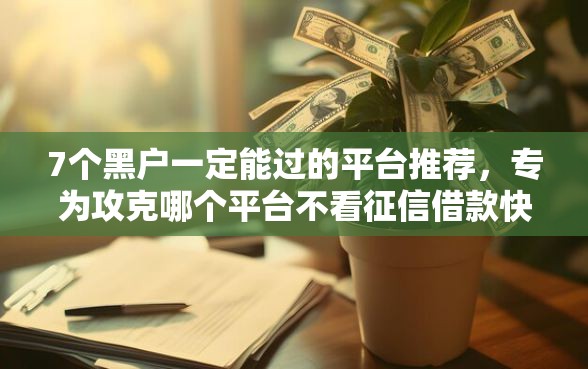 7个黑户一定能过的平台推荐，专为攻克哪个平台不看征信借款快难题