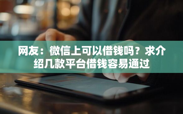 网友：微信上可以借钱吗？求介绍几款平台借钱容易通过
