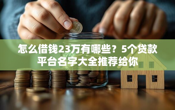 怎么借钱23万有哪些？5个贷款平台名字大全推荐给你