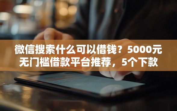微信搜索什么可以借钱？5000元无门槛借款平台推荐，5个下款快的网贷平台盘点
