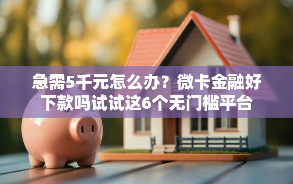 急需5千元怎么办？微卡金融好下款吗试试这6个无门槛平台