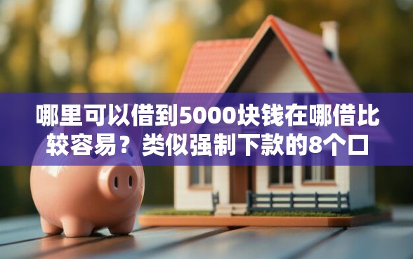 哪里可以借到5000块钱在哪借比较容易？类似强制下款的8个口子参考