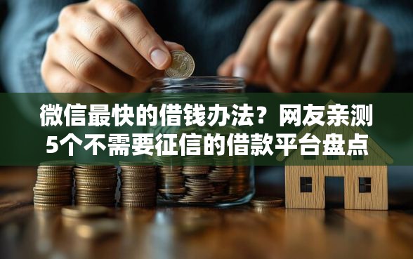 微信最快的借钱办法？网友亲测5个不需要征信的借款平台盘点