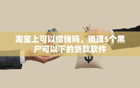 淘宝上可以借钱吗，梳理5个黑户可以下的贷款软件