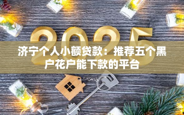 济宁个人小额贷款：推荐五个黑户花户能下款的平台