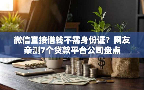 微信直接借钱不需身份证？网友亲测7个贷款平台公司盘点
