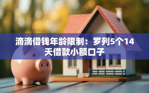 滴滴借钱年龄限制：罗列5个14天借款小额口子
