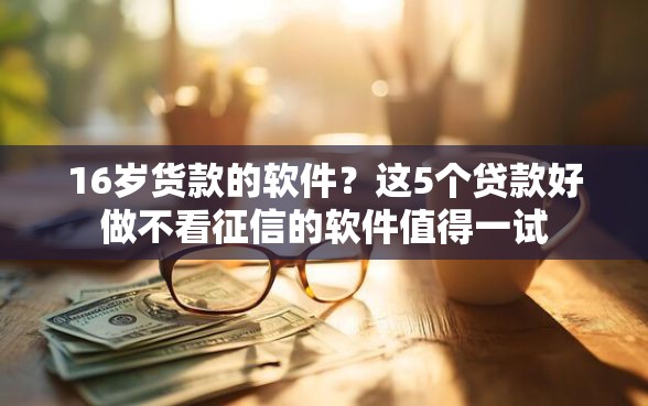 16岁货款的软件？这5个贷款好做不看征信的软件值得一试