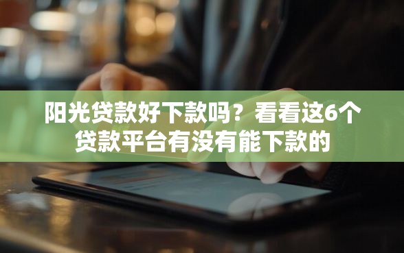 阳光贷款好下款吗？看看这6个贷款平台有没有能下款的