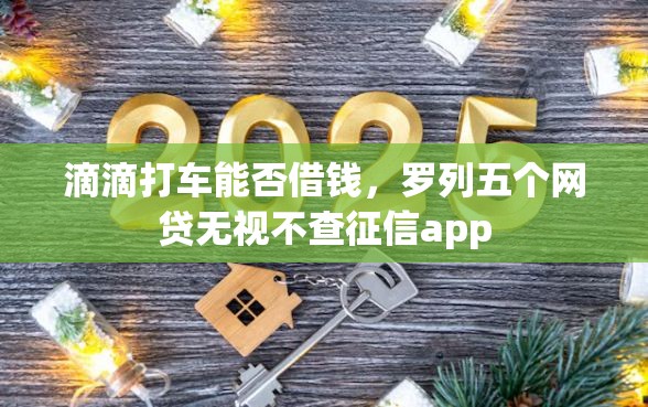 滴滴打车能否借钱，罗列五个网贷无视不查征信app