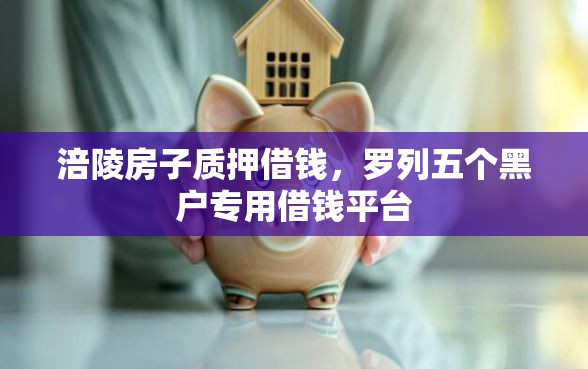 涪陵房子质押借钱，罗列五个黑户专用借钱平台