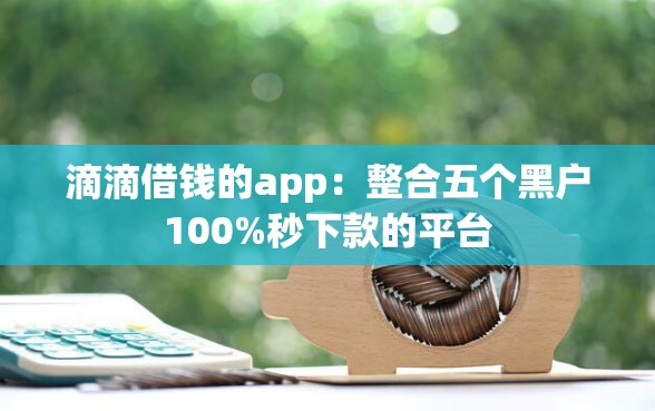 滴滴借钱的app：整合五个黑户100%秒下款的平台