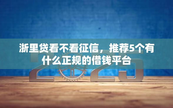 浙里贷看不看征信，推荐5个有什么正规的借钱平台