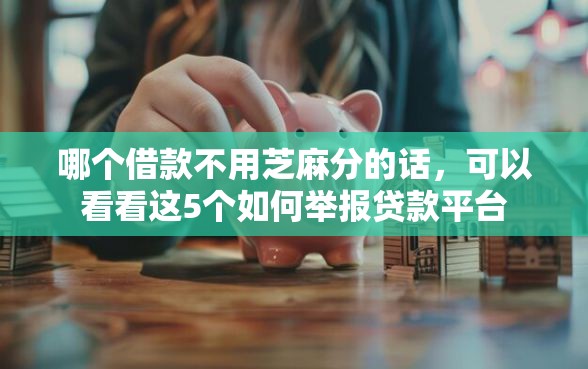哪个借款不用芝麻分的话，可以看看这5个如何举报贷款平台