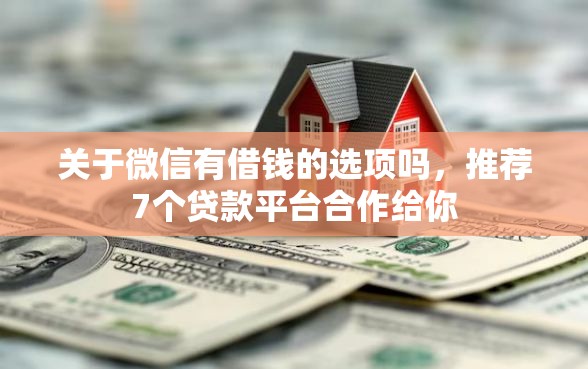 关于微信有借钱的选项吗，推荐7个贷款平台合作给你