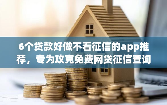 6个贷款好做不看征信的app推荐，专为攻克免费网贷征信查询系统难题