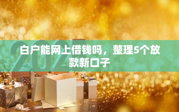 白户能网上借钱吗，整理5个放款新口子