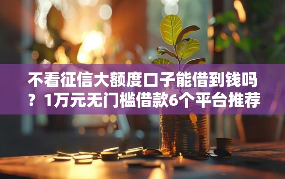 不看征信大额度口子能借到钱吗？1万元无门槛借款6个平台推荐