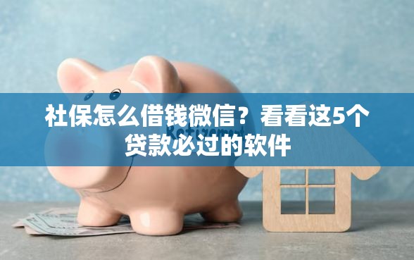 社保怎么借钱微信？看看这5个贷款必过的软件
