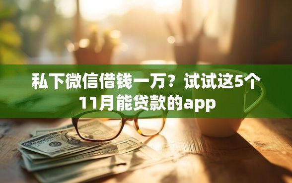 私下微信借钱一万？试试这5个11月能贷款的app