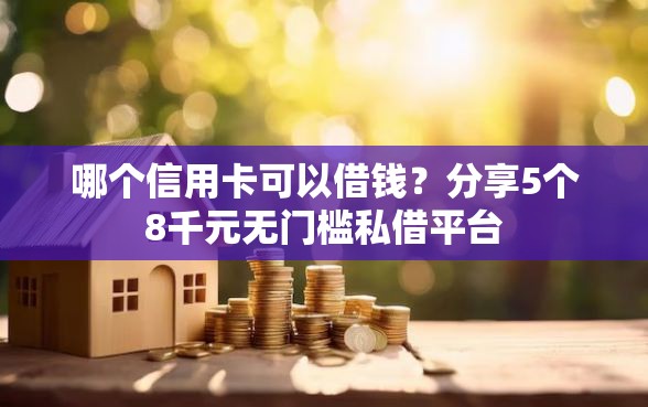 哪个信用卡可以借钱？分享5个8千元无门槛私借平台