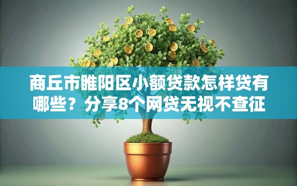 商丘市睢阳区小额贷款怎样贷有哪些？分享8个网贷无视不查征信平台