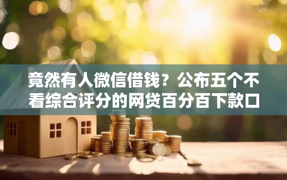竟然有人微信借钱？公布五个不看综合评分的网贷百分百下款口子