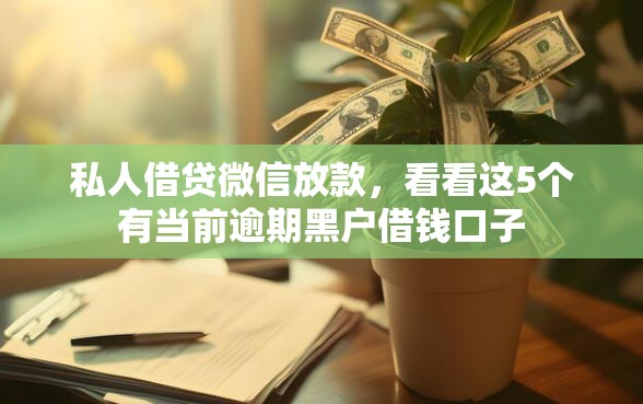 私人借贷微信放款，看看这5个有当前逾期黑户借钱口子