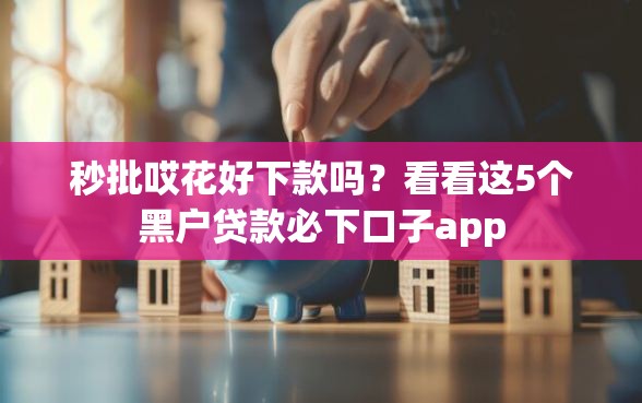 秒批哎花好下款吗？看看这5个黑户贷款必下口子app