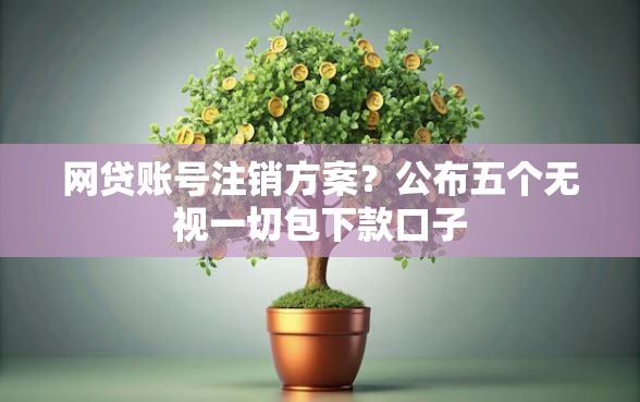 网贷账号注销方案？公布五个无视一切包下款口子
