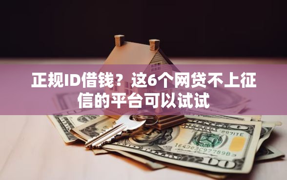 正规ID借钱？这6个网贷不上征信的平台可以试试