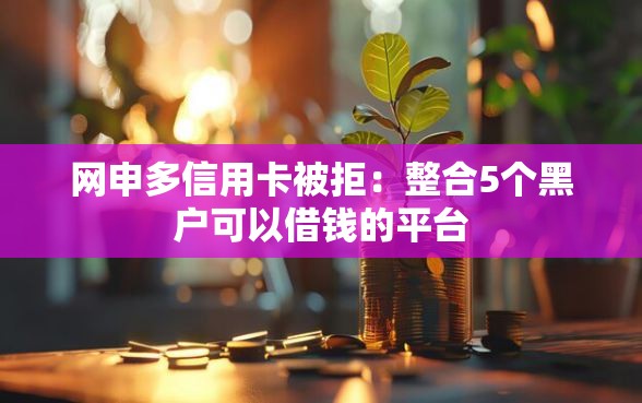 网申多信用卡被拒：整合5个黑户可以借钱的平台