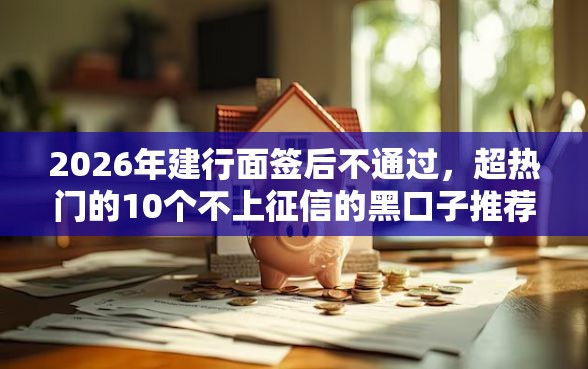 2026年建行面签后不通过，超热门的10个不上征信的黑口子推荐