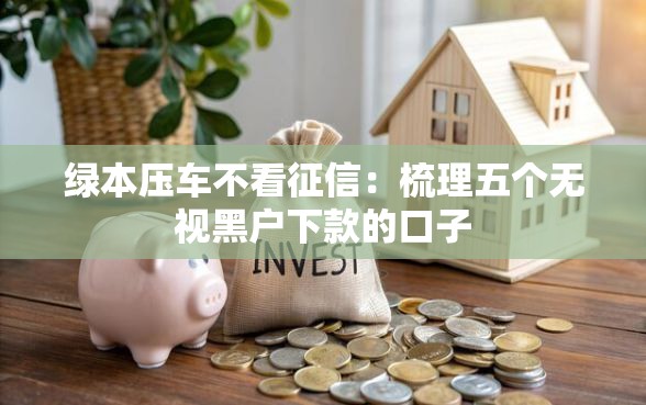 绿本压车不看征信：梳理五个无视黑户下款的口子