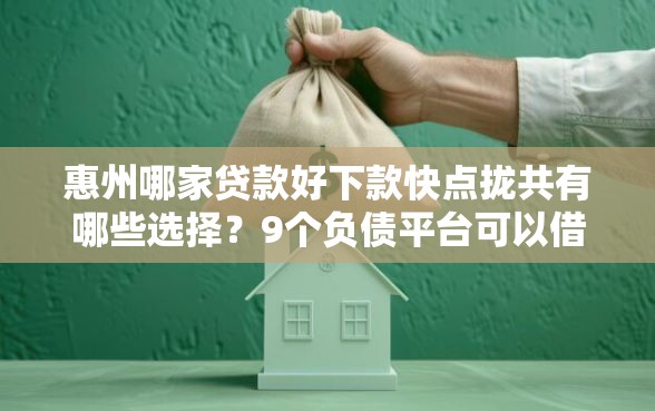 惠州哪家贷款好下款快点拢共有哪些选择？9个负债平台可以借钱详解