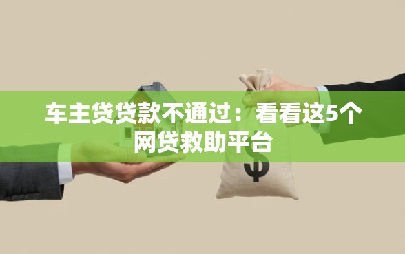 车主贷贷款不通过：看看这5个网贷救助平台