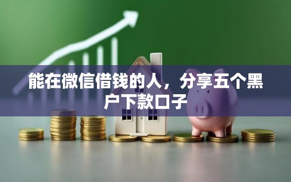 能在微信借钱的人，分享五个黑户下款口子