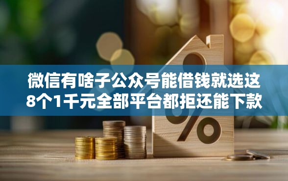 微信有啥子公众号能借钱就选这8个1千元全部平台都拒还能下款的平台