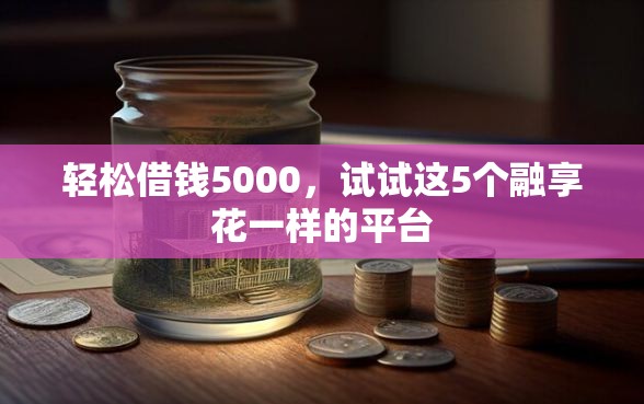 轻松借钱5000，试试这5个融享花一样的平台
