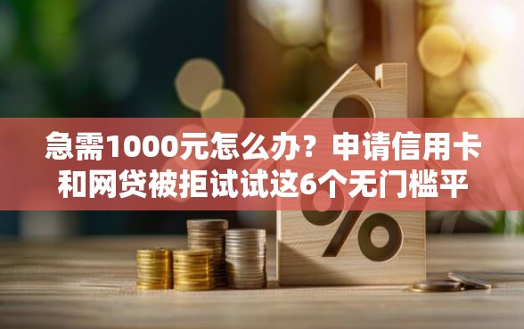 急需1000元怎么办?申请信用卡和网贷被拒试试这6个无门槛平台 急需1000元怎么办?申请信用卡和网贷被拒试试这6个无门槛平台