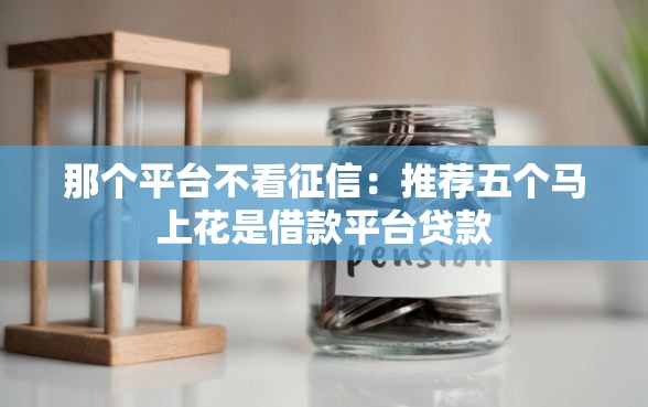那个平台不看征信：推荐五个马上花是借款平台贷款