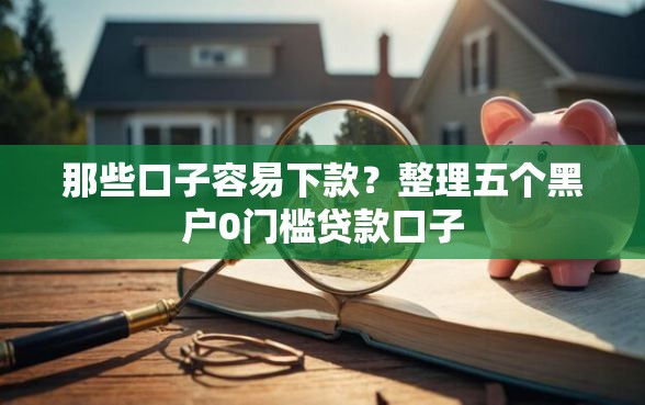 那些口子容易下款？整理五个黑户0门槛贷款口子