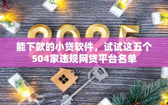 能下款的小贷软件，试试这五个504家违规网贷平台名单